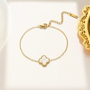 3 FOR $15 Elegant  Single Four Leaf Clover Bracelet Stainless Steel